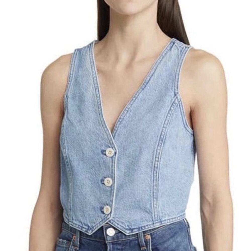 Madewell Light Blue Denim Vest
